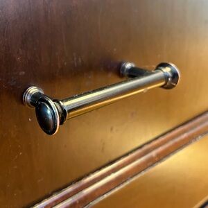 Set of 4 bronze cabinet pulls / handles with 3 inch screw width